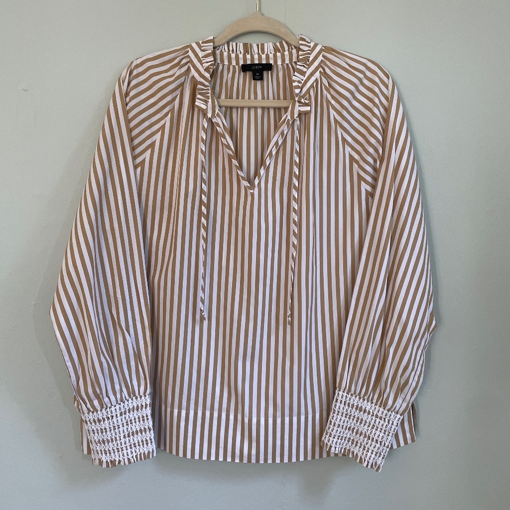 J Crew Poplin Blouse, Size M